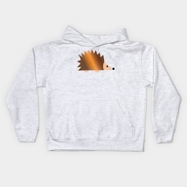 Shiny Brown Hedgehog Kids Hoodie by Hedgie Designs